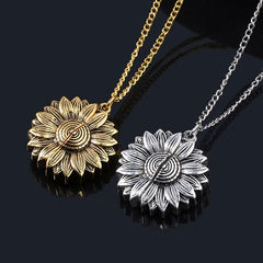 Sunflower Necklace And Hidden Message Necklace